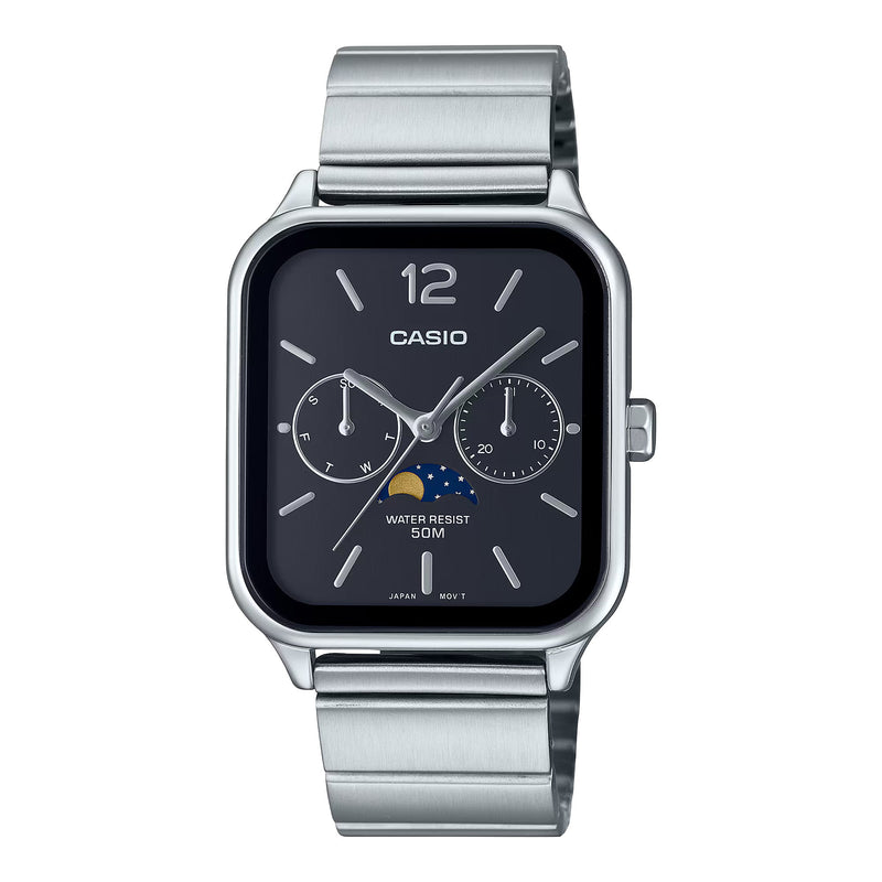 Moonphase Analog Black Dial Watch