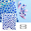 3D Golden Wave Line Nail Sticker Marble Blue Geometry Abstract Flowers Nail Art Sliders Decals Foils Manicure Decorations CHTH