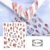 3D Golden Wave Line Nail Sticker Marble Blue Geometry Abstract Flowers Nail Art Sliders Decals Foils Manicure Decorations CHTH