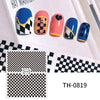 3D Golden Wave Line Nail Sticker Marble Blue Geometry Abstract Flowers Nail Art Sliders Decals Foils Manicure Decorations CHTH