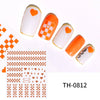 3D Golden Wave Line Nail Sticker Marble Blue Geometry Abstract Flowers Nail Art Sliders Decals Foils Manicure Decorations CHTH