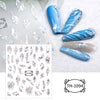 3D Golden Wave Line Nail Sticker Marble Blue Geometry Abstract Flowers Nail Art Sliders Decals Foils Manicure Decorations CHTH
