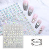 3D Golden Wave Line Nail Sticker Marble Blue Geometry Abstract Flowers Nail Art Sliders Decals Foils Manicure Decorations CHTH