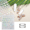 3D Golden Wave Line Nail Sticker Marble Blue Geometry Abstract Flowers Nail Art Sliders Decals Foils Manicure Decorations CHTH
