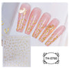 3D Golden Wave Line Nail Sticker Marble Blue Geometry Abstract Flowers Nail Art Sliders Decals Foils Manicure Decorations CHTH