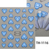 3D Golden Wave Line Nail Sticker Marble Blue Geometry Abstract Flowers Nail Art Sliders Decals Foils Manicure Decorations CHTH