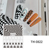 3D Golden Wave Line Nail Sticker Marble Blue Geometry Abstract Flowers Nail Art Sliders Decals Foils Manicure Decorations CHTH