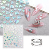 3D Golden Wave Line Nail Sticker Marble Blue Geometry Abstract Flowers Nail Art Sliders Decals Foils Manicure Decorations CHTH