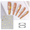3D Golden Wave Line Nail Sticker Marble Blue Geometry Abstract Flowers Nail Art Sliders Decals Foils Manicure Decorations CHTH