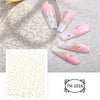 3D Golden Wave Line Nail Sticker Marble Blue Geometry Abstract Flowers Nail Art Sliders Decals Foils Manicure Decorations CHTH