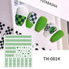 3D Golden Wave Line Nail Sticker Marble Blue Geometry Abstract Flowers Nail Art Sliders Decals Foils Manicure Decorations CHTH