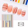 3D Golden Wave Line Nail Sticker Marble Blue Geometry Abstract Flowers Nail Art Sliders Decals Foils Manicure Decorations CHTH