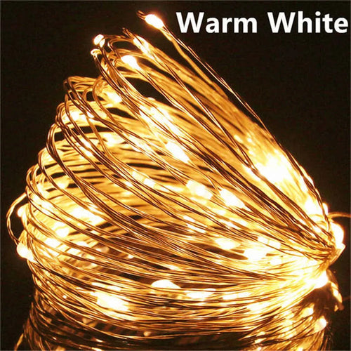10/20/30M USB LED String Lights Copper Silver Wire Garland Light Waterproof Fairy Lights Party Decoration For Christmas Wedding