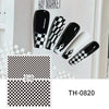 3D Golden Wave Line Nail Sticker Marble Blue Geometry Abstract Flowers Nail Art Sliders Decals Foils Manicure Decorations CHTH
