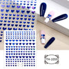 3D Golden Wave Line Nail Sticker Marble Blue Geometry Abstract Flowers Nail Art Sliders Decals Foils Manicure Decorations CHTH
