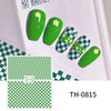 3D Golden Wave Line Nail Sticker Marble Blue Geometry Abstract Flowers Nail Art Sliders Decals Foils Manicure Decorations CHTH