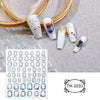 3D Golden Wave Line Nail Sticker Marble Blue Geometry Abstract Flowers Nail Art Sliders Decals Foils Manicure Decorations CHTH