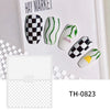 3D Golden Wave Line Nail Sticker Marble Blue Geometry Abstract Flowers Nail Art Sliders Decals Foils Manicure Decorations CHTH