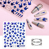 3D Golden Wave Line Nail Sticker Marble Blue Geometry Abstract Flowers Nail Art Sliders Decals Foils Manicure Decorations CHTH