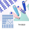 3D Golden Wave Line Nail Sticker Marble Blue Geometry Abstract Flowers Nail Art Sliders Decals Foils Manicure Decorations CHTH