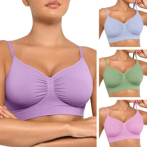 FeelinGirl Women's Wireless Bra Comfort Bralettes No Underwire Unlined Cami Bra Seamless Tshirt Bras Sports Bra Bralette Basic Comfortable Fit Womenswear Everyday Up to 44DD Springtok SpringStatements