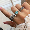 13 Pcs/set Bohemian Vintage Gems Crown Star Moon Exquisite Joint Ring
