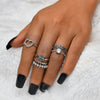 13 Pcs/set Bohemian Vintage Gems Crown Star Moon Exquisite Joint Ring