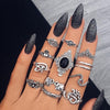 13 Pcs/set Bohemian Vintage Gems Crown Star Moon Exquisite Joint Ring