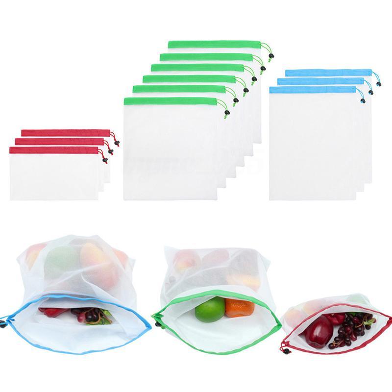 Reusable Mesh Produce Shopping Bag Organizer