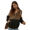 Leopard Zip-Up Patchwork Hooded Coat(5 Colors)