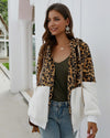 Leopard Zip-Up Patchwork Hooded Coat(5 Colors)