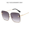 New Fashion Lady Oversized Rimless Square Sunglasses