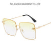 New Fashion Lady Oversized Rimless Square Sunglasses