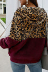 Leopard Zip-Up Patchwork Hooded Coat(5 Colors)