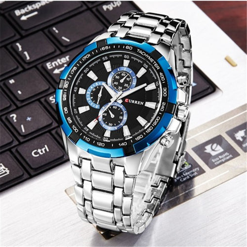 CURREN Fashion Business Men Watches Analog Sport Clock Full Steel Waterproof Wrist Watch For Men relogio masculino Male Clock