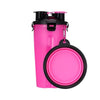 Dog 2 in 1 Bottle Pet Feeder Dog Water Bottle Collapsible Folding Bowl Travel Outdoor Food Water Storage For Cat Dog