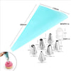 8Pcs/Set Silicone Kitchen Accessories Icing Piping Cream Pastry Bag 6 Stainless Steel Nozzle Set DIY Cake Decorating Tips Set