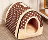 Dog House Kennel Nest With Mat Foldable Pet Dog Bed Cat Bed House