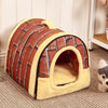 Dog House Kennel Nest With Mat Foldable Pet Dog Bed Cat Bed House
