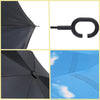 Windproof Reverse Folding Double Layer Inverted Chuva Umbrella Self Stand Inside Out Rain Protection C-Hook Hands For Car