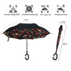 Windproof Reverse Folding Double Layer Inverted Chuva Umbrella Self Stand Inside Out Rain Protection C-Hook Hands For Car