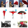 Windproof Reverse Folding Double Layer Inverted Chuva Umbrella Self Stand Inside Out Rain Protection C-Hook Hands For Car