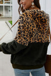Leopard Zip-Up Patchwork Hooded Coat(5 Colors)