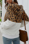Leopard Zip-Up Patchwork Hooded Coat(5 Colors)