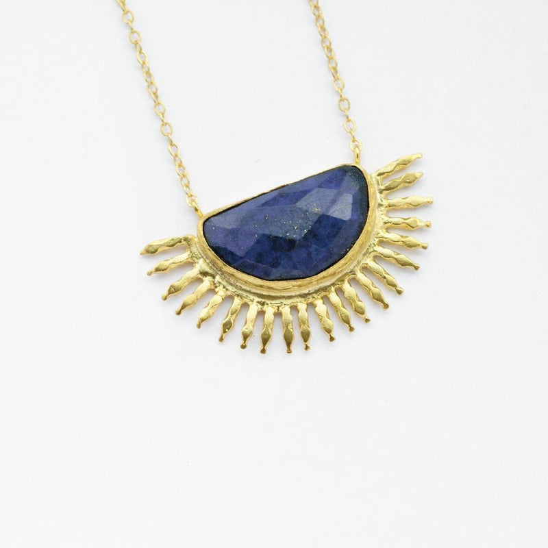 Gold Sunrise Lapis Necklace