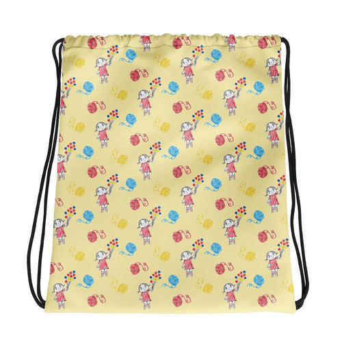 Drawstring bag in yellow