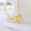 Pet Paw Necklaces Cute Animal Dog Cat Love Heart Pendant Necklace For Women Girls Jewelry