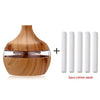 saengQ Electric Humidifier Essential Aroma Oil Diffuser Ultrasonic Wood Grain Air Humidifier USB Mini Mist Maker LED Light For