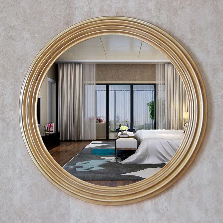 Free shipping Diameter 68cm Retro golden decorative mirrors American luxury style home wall decor bathroom TV background mirrors