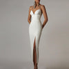 Adyce New Summer Women White Bodycon Bandage Dress Sexy V Neck Spaghetti Strap Club Celebrity Evening Runway Party Maxi Dresses